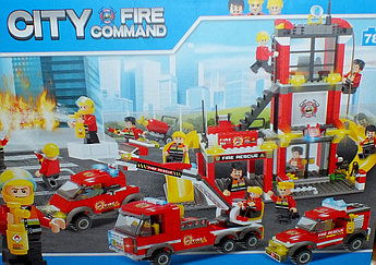 Конструктор Сити Большой пожарный Штаб 788 дет. + набор в подарок