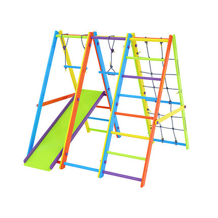 Комплекс Tigerwood Jumbo: горка с трапецией + лестница с гладиаторской сеткой + гимнастический модуль +, фото 2