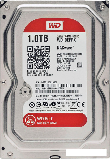 Жесткий диск WD Red 1TB (WD10EFRX) - фото 1 - id-p117074591