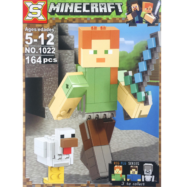Конструктор SX1022 Minecraft Алекс с цыплёнком (аналог LEGO Minecraft 21149) 164 детали - фото 1 - id-p127745844