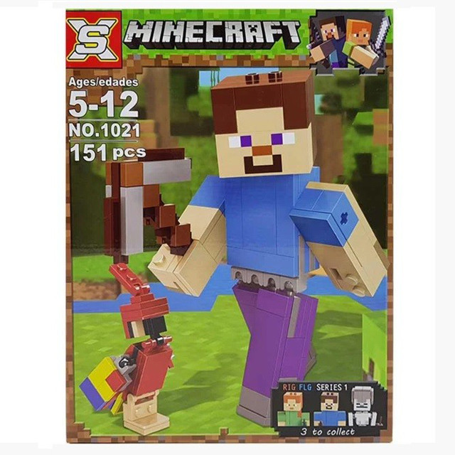 Конструктор SX1021 Minecraft Стив с попугаем (аналог LEGO Minecraft 21148) 151 деталь