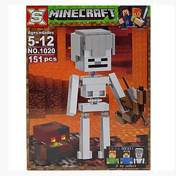 Конструктор SX1020 Minecraft Cкелет с кубом магмы (аналог LEGO Minecraft 21150) 151 деталь