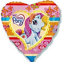 Шар (18''/46 см) Сердце, My Little Pony, Лошадка Селестия