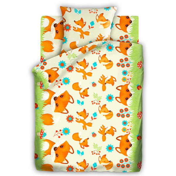 Детское постельное белье в кроватку «Кошки-мышки» Лисята 323146 (Детский)
