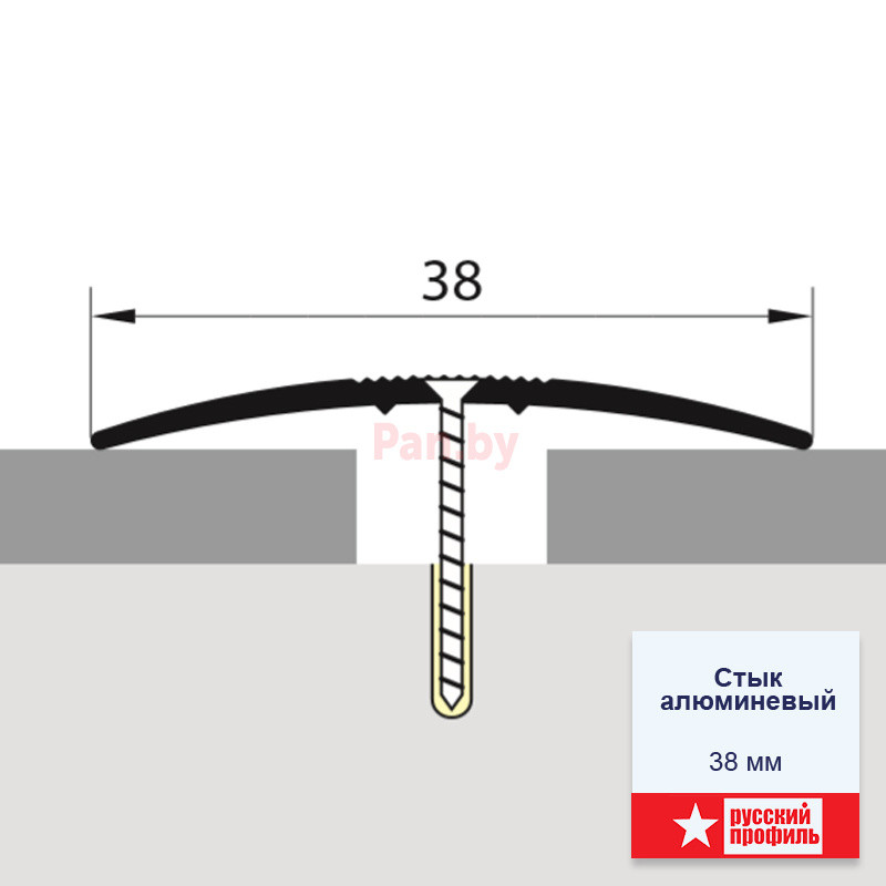 Порог Русский профиль Стык 38 мм Серебро 900 мм - фото 2 - id-p74148444