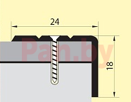 Порог Русский профиль Угол-порог 24х18 мм Серебро 1350 мм - фото 2 - id-p74148460