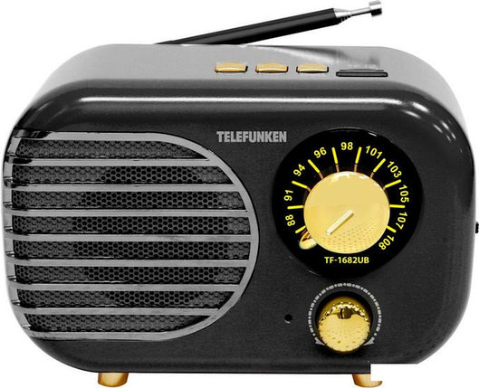 Радиоприемник TELEFUNKEN TF-1682UB (черный/золотистый), фото 2