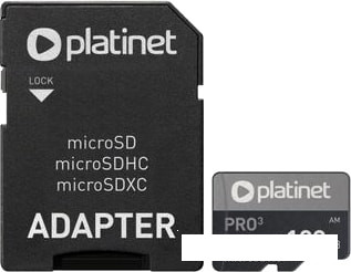 Карта памяти Platinet PMMSDX128UIII 128GB + адаптер - фото 1 - id-p115611166