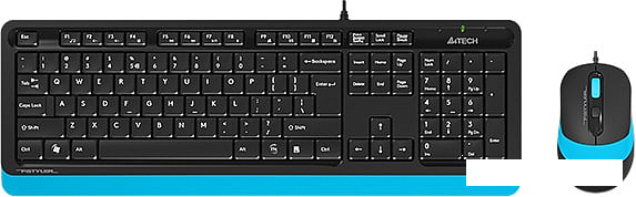Клавиатура + мышь A4Tech Fstyler F1010 (черный/синий) - фото 1 - id-p115537033