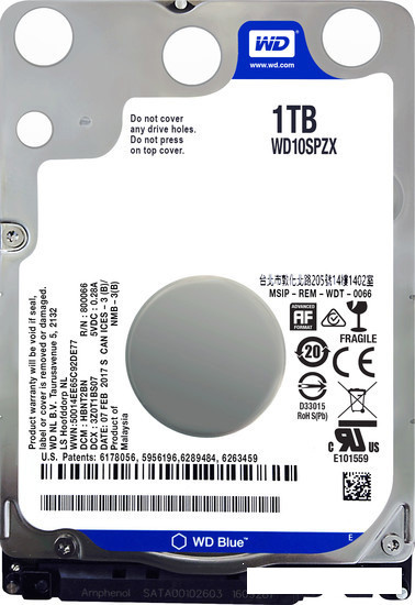 Жесткий диск WD Blue 1TB [WD10SPZX] - фото 1 - id-p117078110