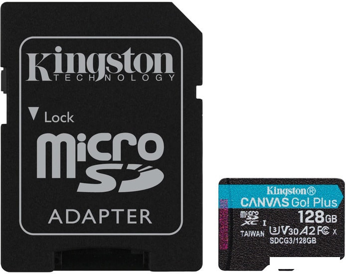 Карта памяти Kingston Canvas Go! Plus microSDXC 128GB (с адаптером) - фото 1 - id-p125977930