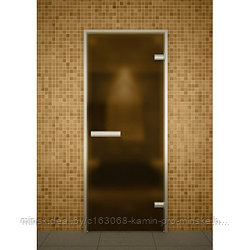 Дверь для ХАМАМ, стекло бронза матовое