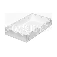 Коробка для печенья и пряников с прозрачной крышкой Белая (Россия, 250х150х35 мм) 080430