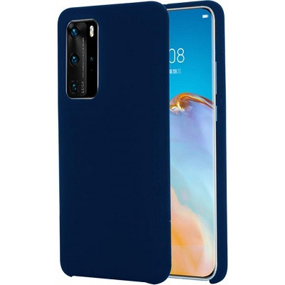 Силиконовый чехол Silicone Case синий для Huawei P40 - фото 1 - id-p127805058