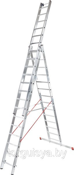 Лестница алюминиевая трёхсекционная индустриальная 8 ст. NV 500 - фото 1 - id-p127806208