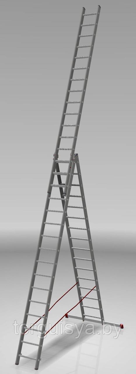 Лестница алюминиевая трёхсекционная индустриальная 16 ст. NV 500 - фото 1 - id-p127824336