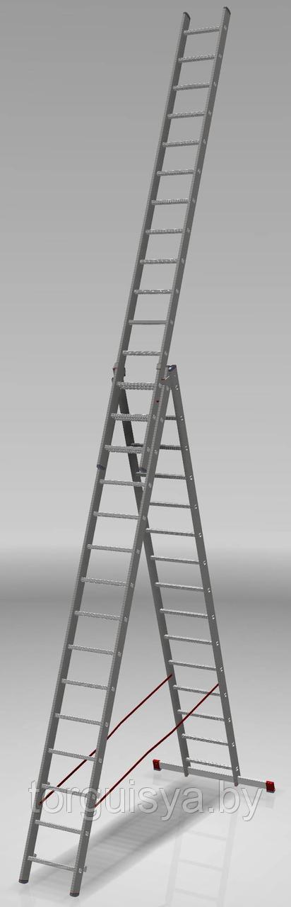 Лестница алюминиевая трёхсекционная индустриальная 15 ст. NV 500 - фото 1 - id-p127824337