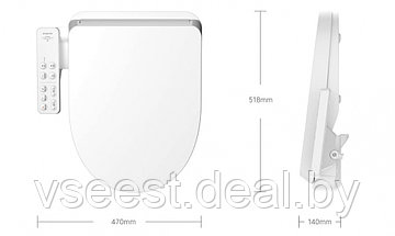 Умная крышка-биде для унитаза Xiaomi Smart Heating Toilet Seat Cover ZNMTG01ZM (shu), фото 3