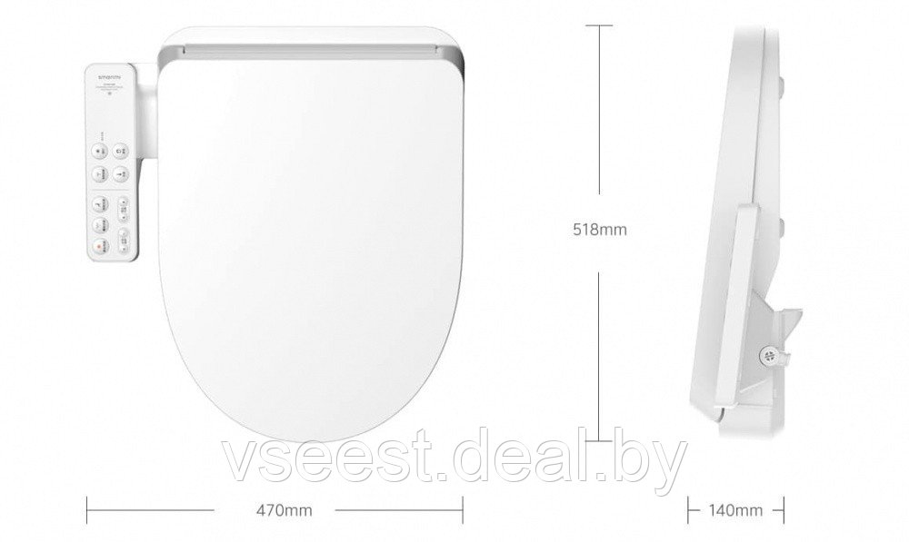 Умная крышка-биде для унитаза Xiaomi Smart Heating Toilet Seat Cover ZNMTG01ZM (shu) - фото 5 - id-p127852698