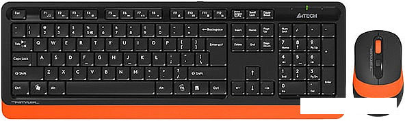 Клавиатура + мышь A4Tech Fstyler FG1010 (черный/оранжевый), фото 2