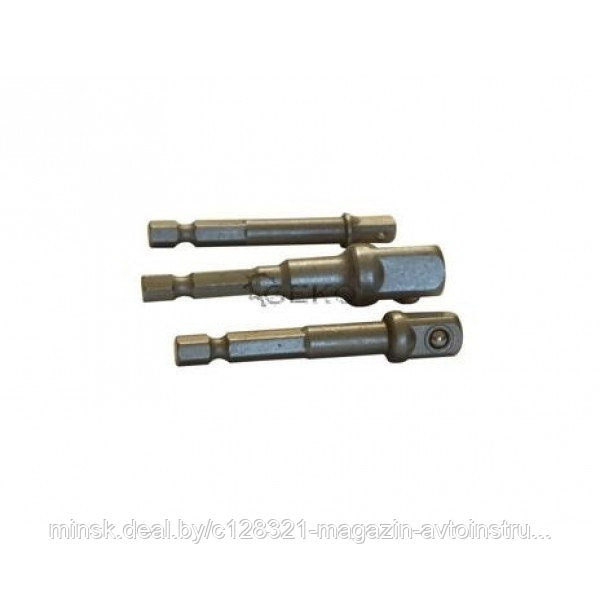 Головки-переходники 1/4" под квадраты 1/4", 3/8" и 1/2" (3 шт) GEKO G15010