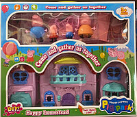 Игровой Домик Свинки Пеппы Peppa Pig, 4 фигурки, 808-3, свет, звук