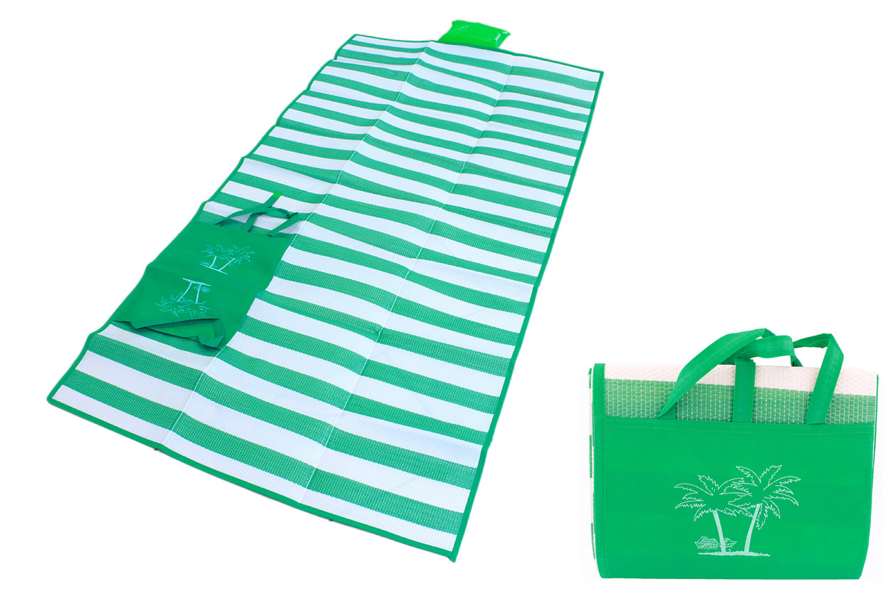 Коврик пляжный с надувной подушкой SiPL зеленый - фото 1 - id-p127885542