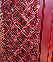 Сетка рабица в ПВХ 1,8 * 10 м яч 55*55 ф2.4 мм "Красный рубин", фото 1