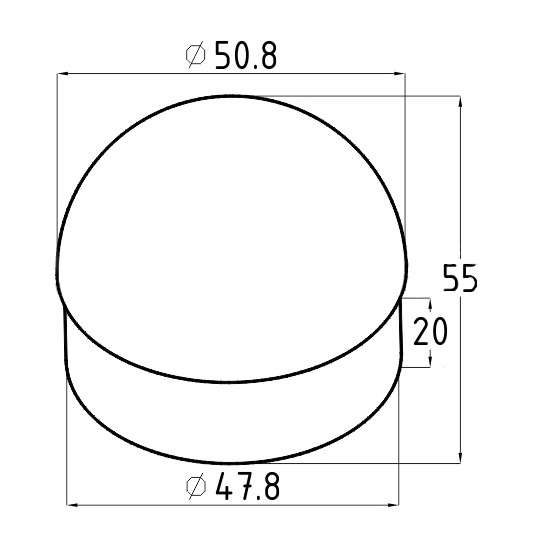 Заглушка сферическая диаметром 50,8 мм (AISI304), (арт. 092) - фото 1 - id-p127901404