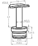 Держатель поручня на стойку 38,1мм, нерегулируемый (AISI304), арт. 199, фото 2