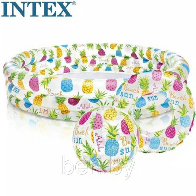 INTEX 59469NP Детский надувной бассейн "Рыбки" (132х28 см), надувной мяч, надувной круг, интекс - фото 3 - id-p99910546