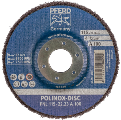 Круг шлифовальный волоконный лепестковый диаметром 115 мм POLINOX PNL 115-22,23 A - фото 2 - id-p127627373