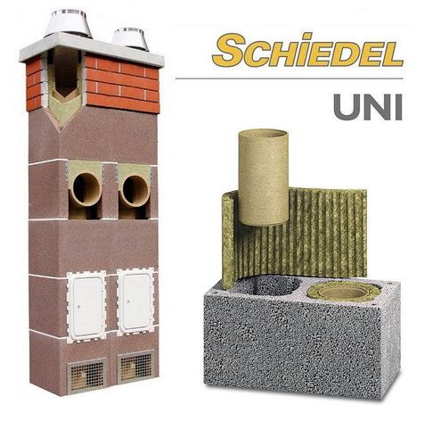 Керамический дымоход Schiedel Uni двухходовые без вентиляции 8 м.п., d=200/200 мм, фото 2