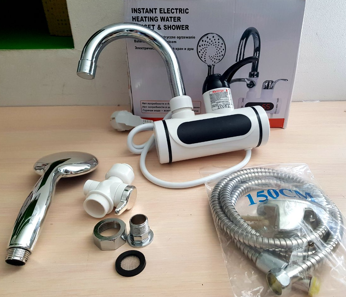 Электрически проточный водонагреватель с душем (боковое подключение) Instant Electric Heating Water Faucet RX- - фото 3 - id-p128039491