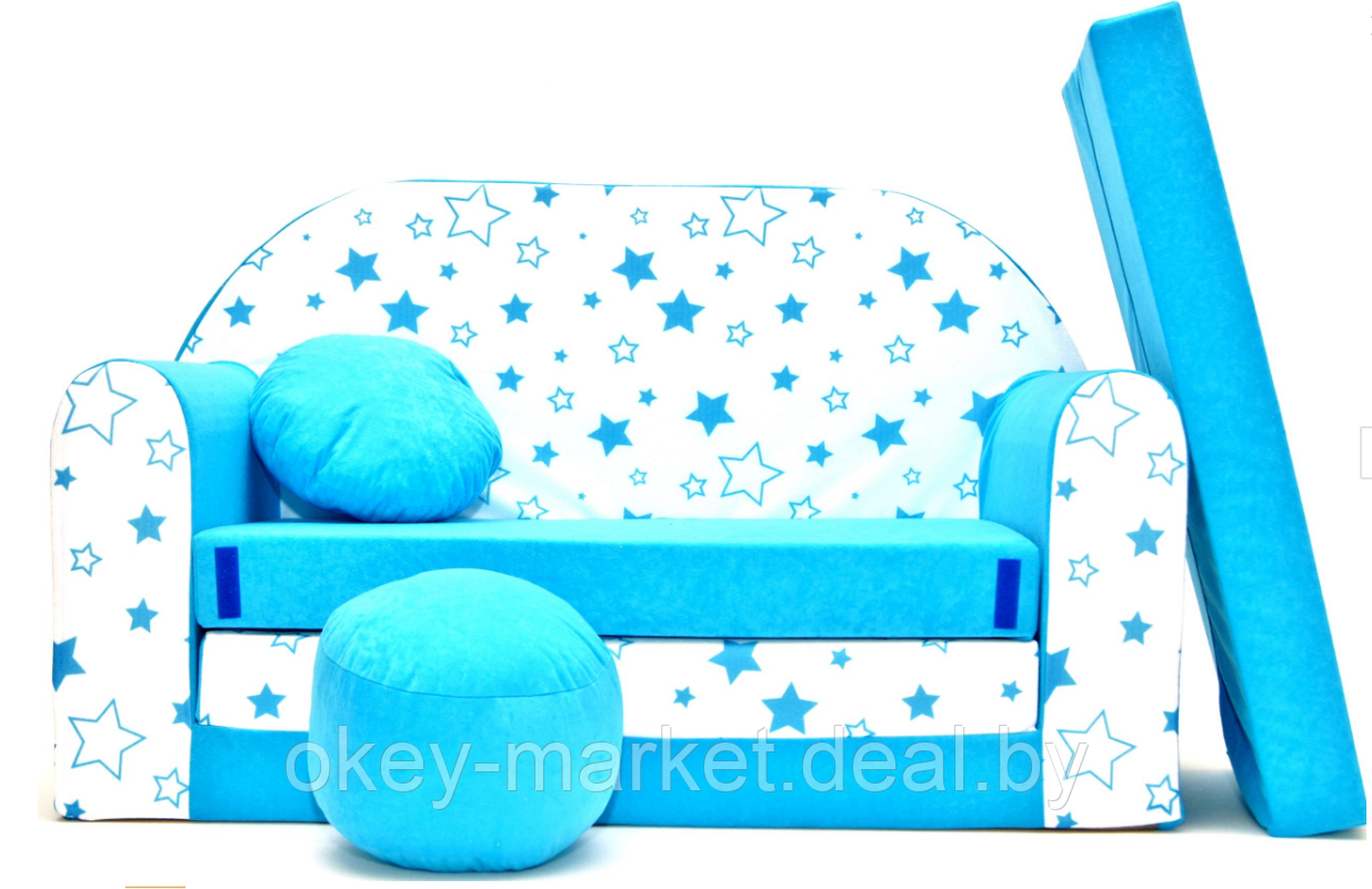 Детский мини диван голубая звезда 51678