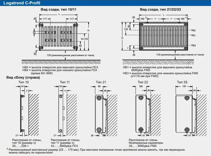 Стальной радиатор Buderus Logatrend K-Profil 11 500x1600 с боковым подключением - фото 5 - id-p126912324