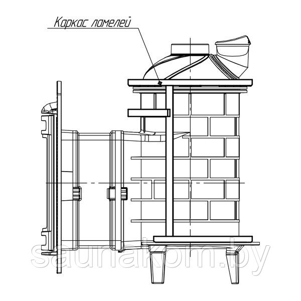 Печь банная "Атмосфера" в ламелях "Змеевик" наборный - фото 6 - id-p128144368