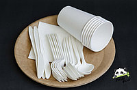 Эко-набор одноразовой бумажной посуды, фото 1