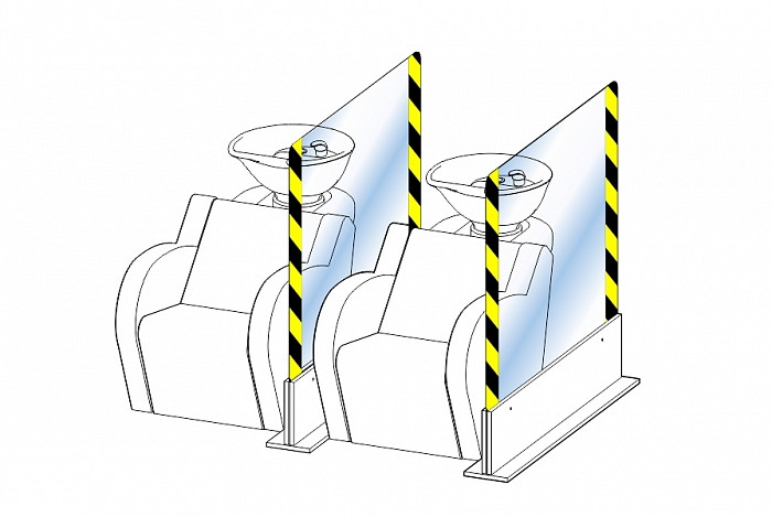 Защитный экран для парикмахерских моек