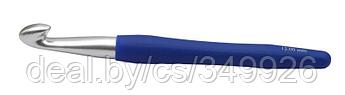 30919 Knit Pro Крючок для вязания с эргономичной ручкой Waves 12мм, алюминий, серебристый/колокольчик