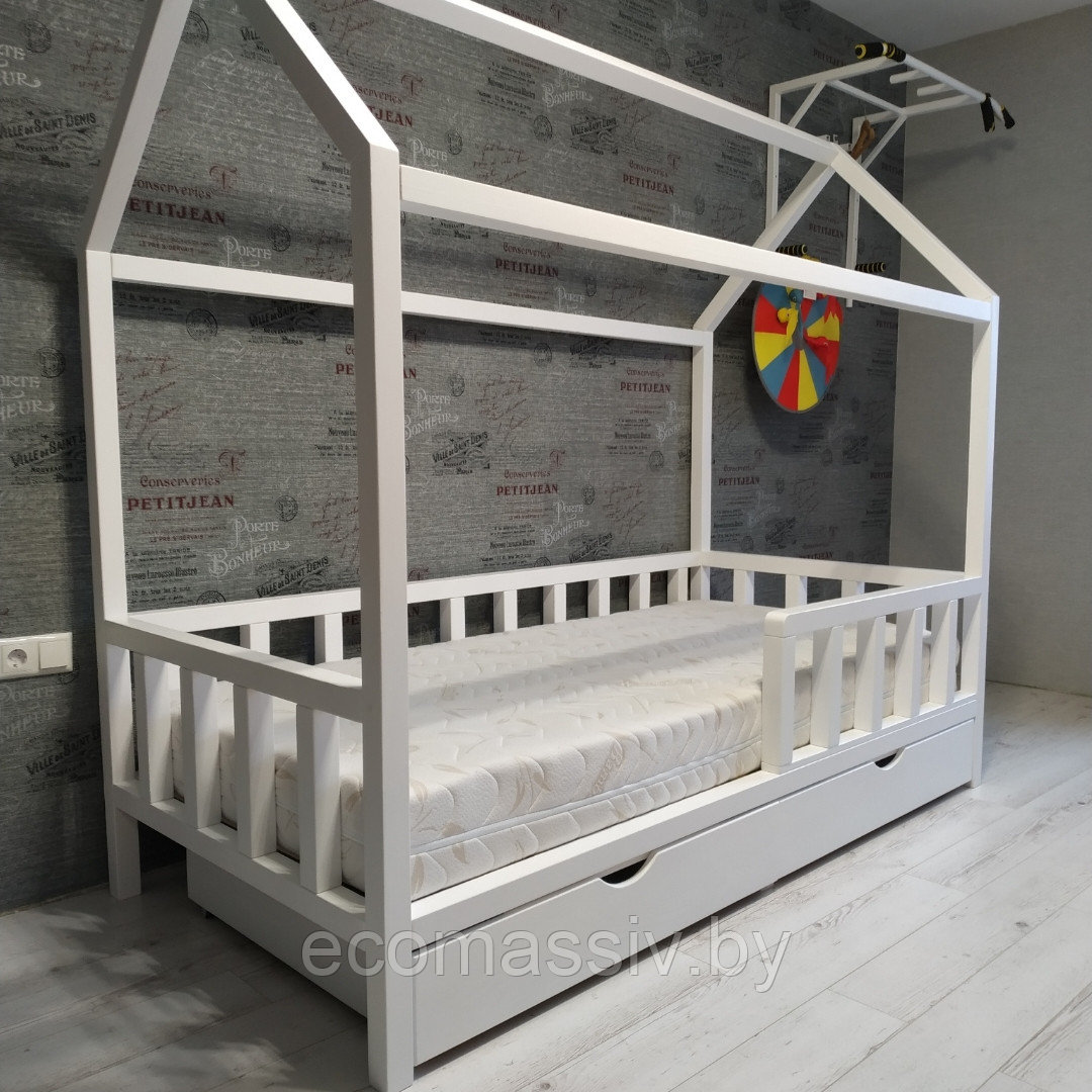 Кровать детская Домик с забором - фото 3 - id-p115728039