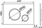 Кнопка для инсталляции Alcaplast М771 THIN хром-глянец/хром-мат, тонкая, фото 2