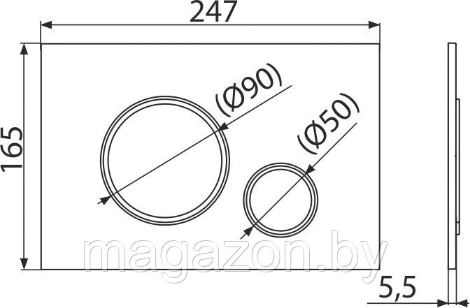 Кнопка для инсталляции Alcaplast М771 THIN хром-глянец/хром-мат, тонкая - фото 2 - id-p103118648