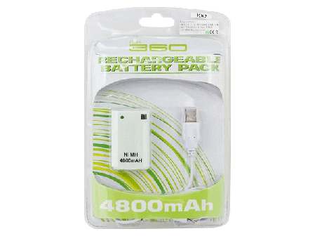 Аккумулятор для XBOX 360 White+USB кабель, фото 2