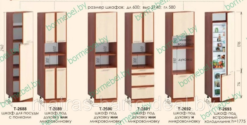 Пенал для встраиваемой техники венге\бадега светлая под заказ - фото 3 - id-p128308807