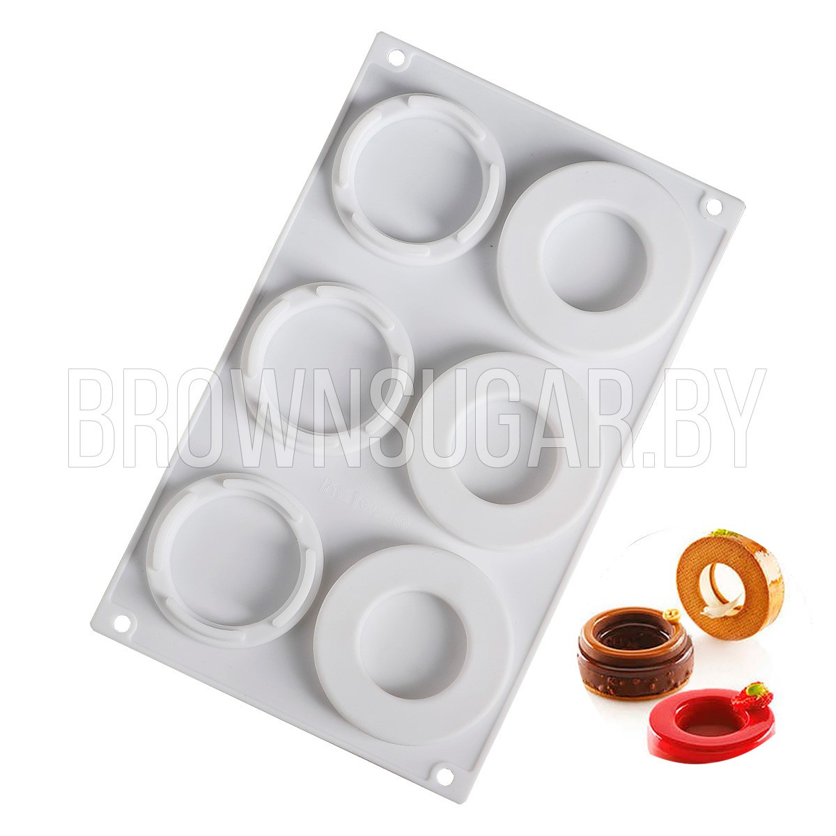 Форма для выпечки и муссовых десертов Кольцо (Китай, белый, 295х173х28 мм) - фото 1 - id-p128100396