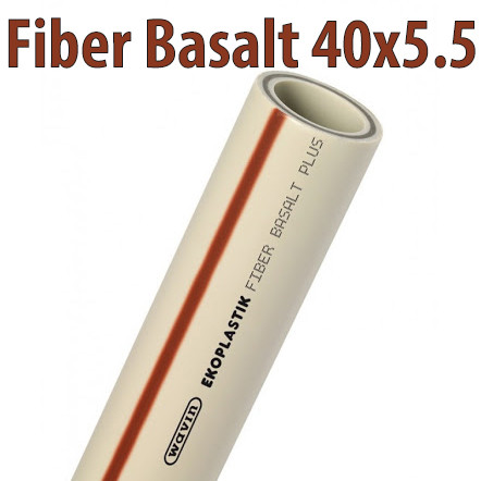 Труба ПП Wavin Ekoplastik Fiber Basalt 40х5.5 (S 3.2) - фото 1 - id-p126351255