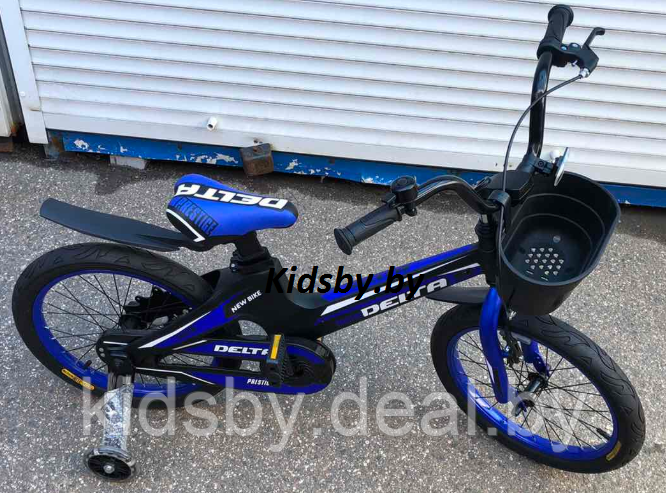Детский велосипед Delta Prestige 18"+ шлем 2020 (черный/синий) матовой магниевой рамой и обычными спицованными - фото 3 - id-p120541138