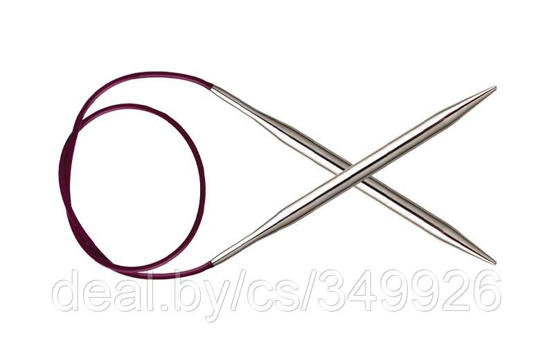 11332 Knit Pro Спицы круговые Nova Metal 12мм/60см, никелированная латунь, серебристый