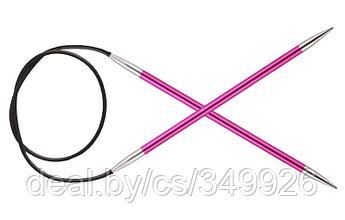 47168 Knit Pro Спицы круговые Zing 10мм/100см, алюминий, рубиновый